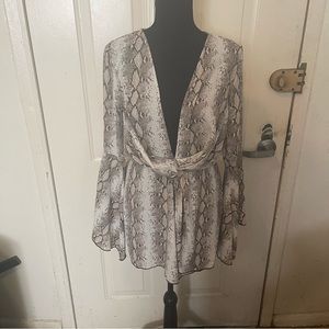 Blue Blush Reptile Print Dress